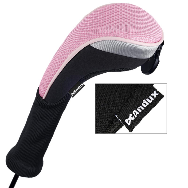 Andux 3pcs/Pack Long Neck Golf Hybrid Club Head Covers Dial No. Tag CTMT-02 Pink - Image 5